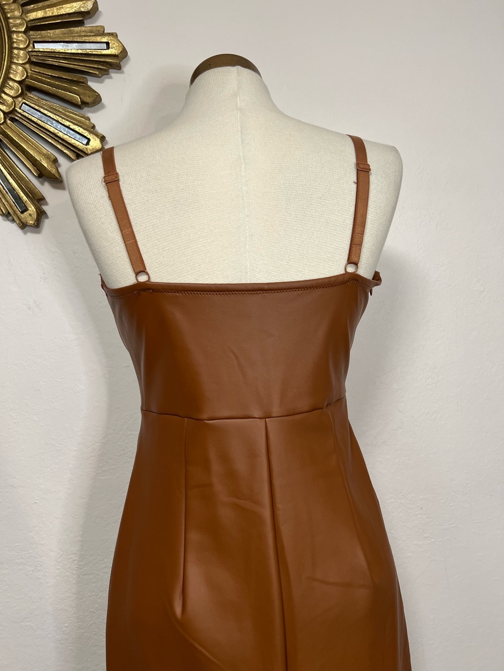 Popilush Shapewear Faux Leather Hourglass Corset Midi Dress - Picture 15 of 15